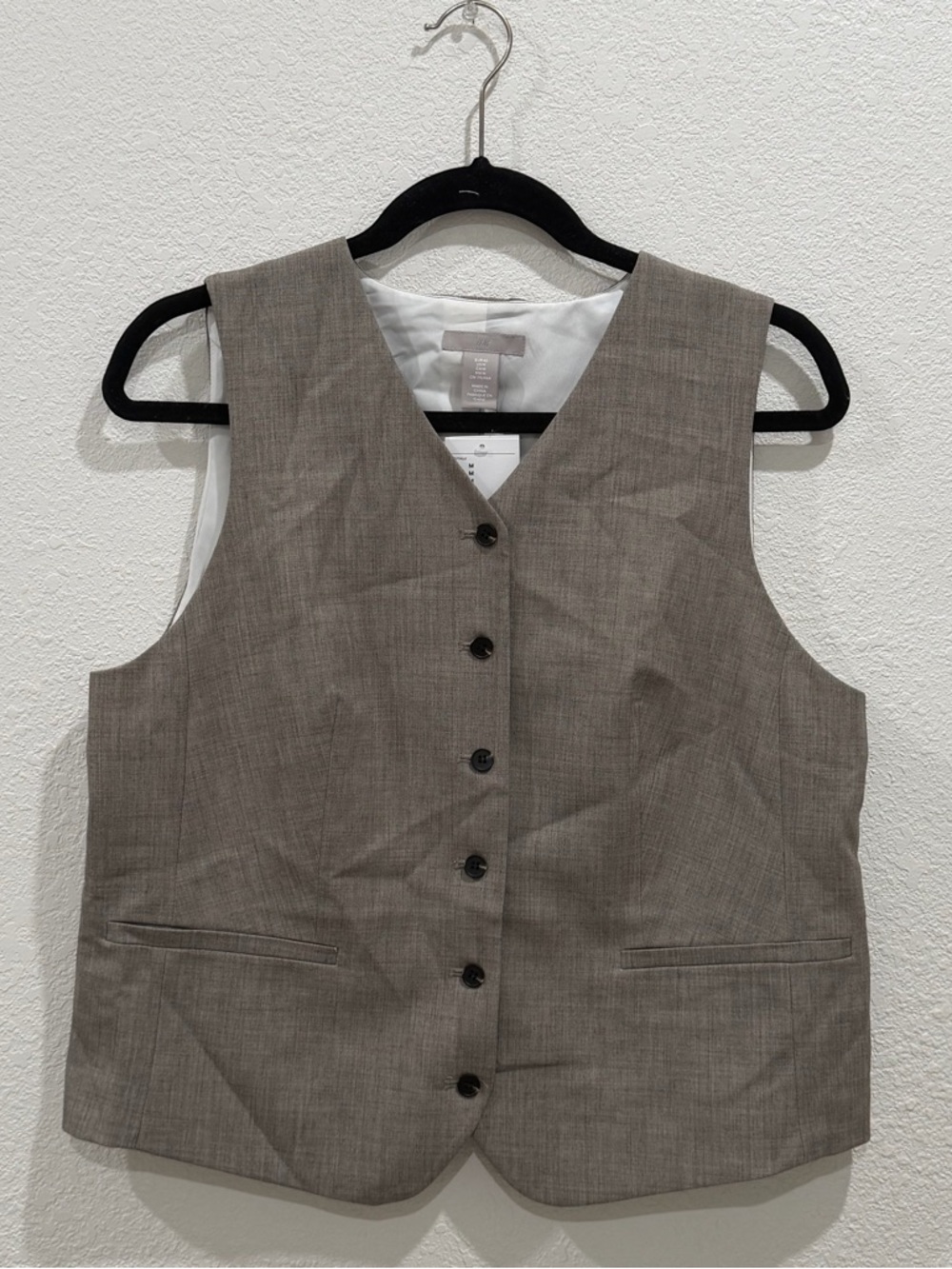 H&M Taupe Womens Button Front Vest